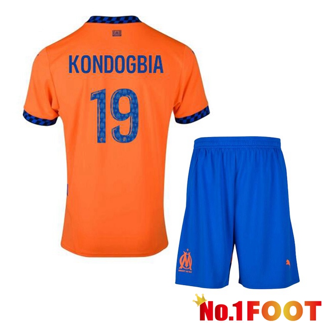 Marseille OM (KONDOGBIA 19) Kids Third Soccer Jersey Orange 2024/2025