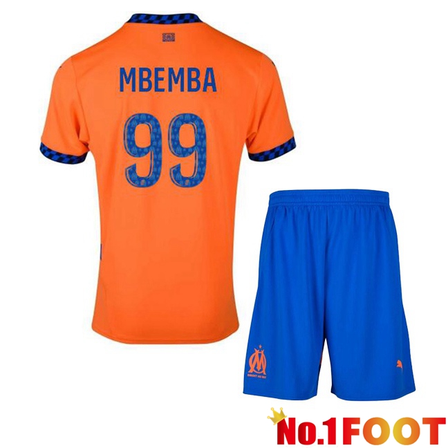 Marseille OM (MBEMBA 99) Kids Third Soccer Jersey Orange 2024/2025