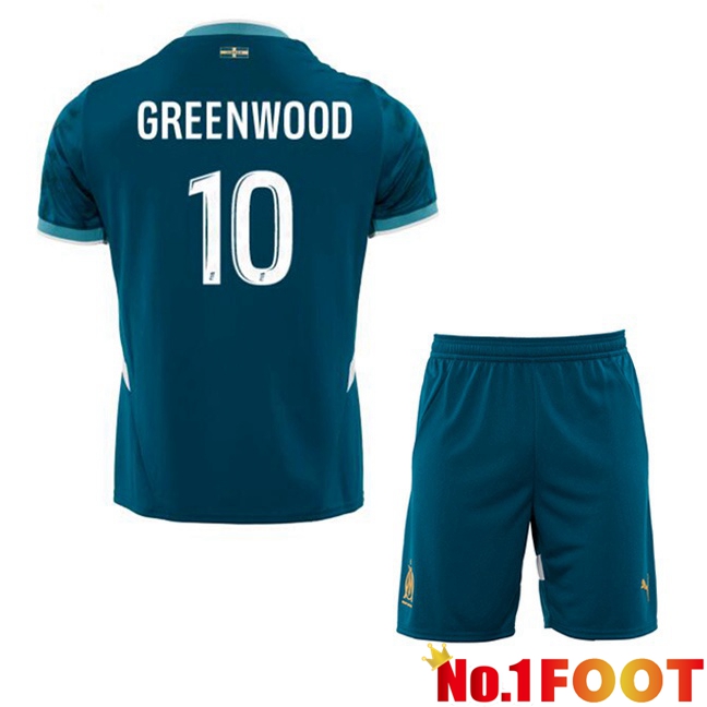 Marseille OM (GREENWOOD 10) Kids Away Soccer Jersey Blue 2024/2025