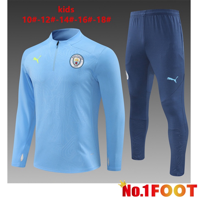 Manchester City Kids kit Training Tracksuit Blue 2024/2025 - Click Image to Close