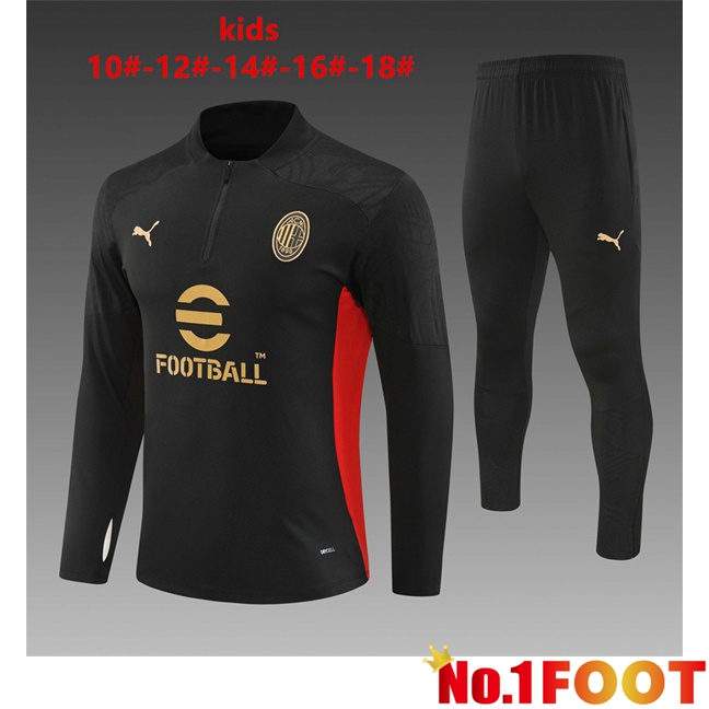 AC Milan Kids kit Training Tracksuit Black 2024/2025