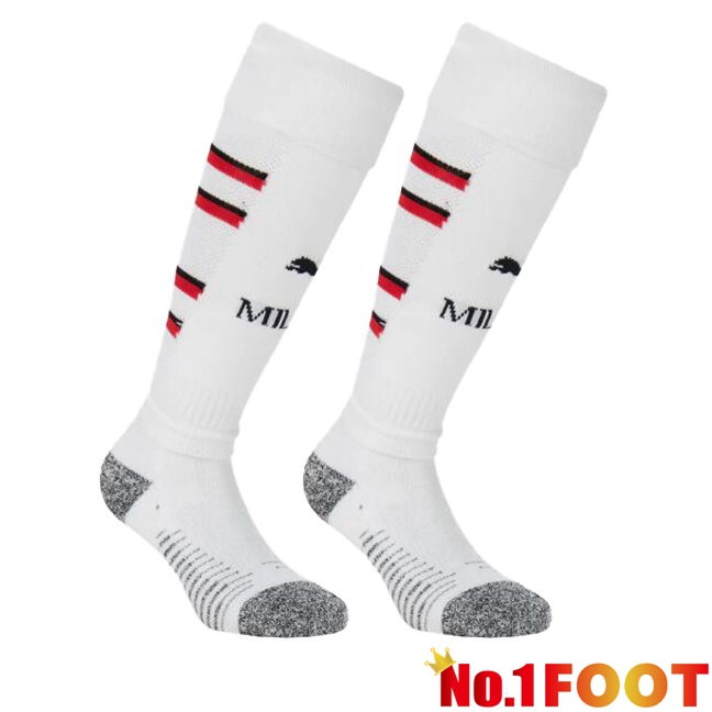 AC Milan Away Soccer Socks White 2024/2025