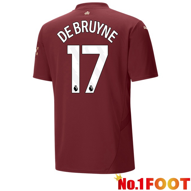 Manchester City (Kevin De Bruyne 17) Third Soccer Jersey Brown 2024/2025