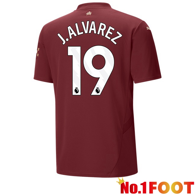 Manchester City (Julián Álvarez 19) Third Soccer Jersey Brown 2024/2025