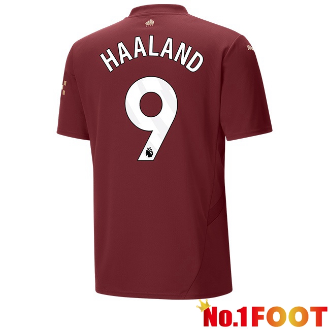 Manchester City (Erling Haaland 9) Third Soccer Jersey Brown 2024/2025