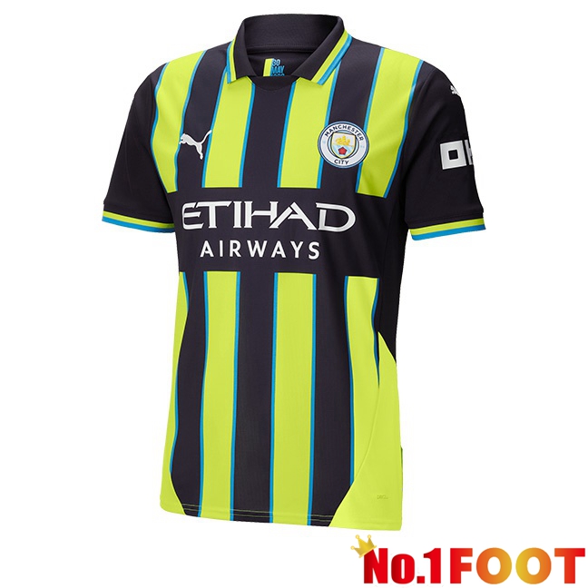 Manchester City Away Soccer Jersey Green Black 2024/2025