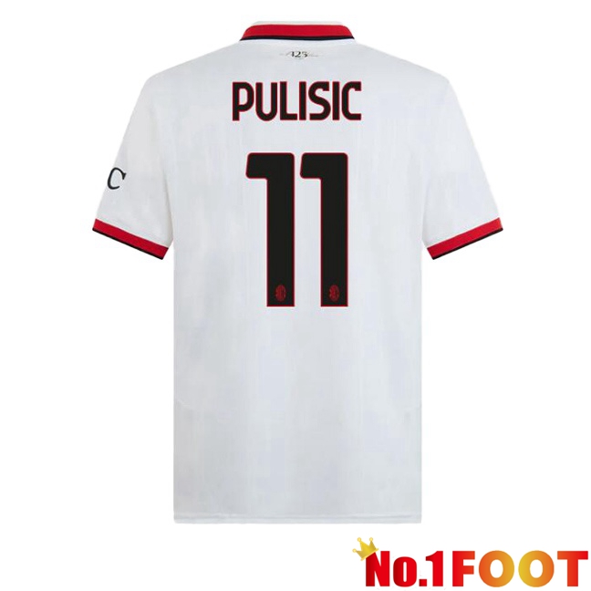 AC Milan (Pulisic 11) Away Soccer Jersey White 2024/2025