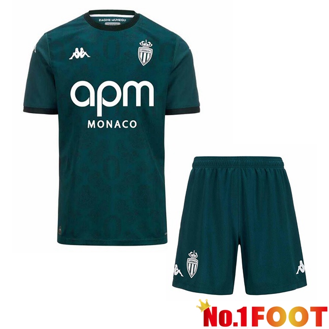 AS Monaco Kids Away Soccer Jersey Green 2024/2025