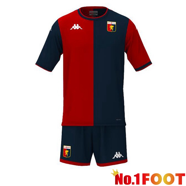 Genoa CFC Kids Home Soccer Jersey Red Blue 2024/2025