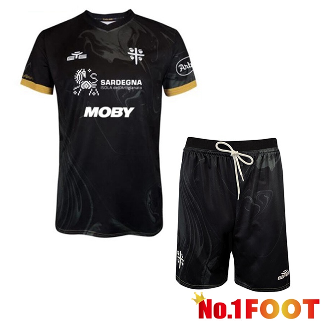 Cagliari Calcio Kids Third Soccer Jersey Black 2024/2025