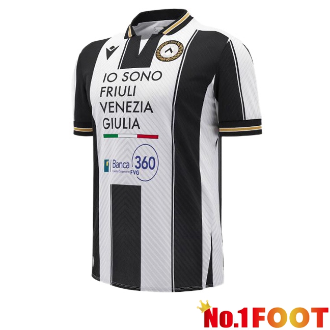 Udinese Calcio Home Soccer Jersey White Black 2024/2025 - Click Image to Close