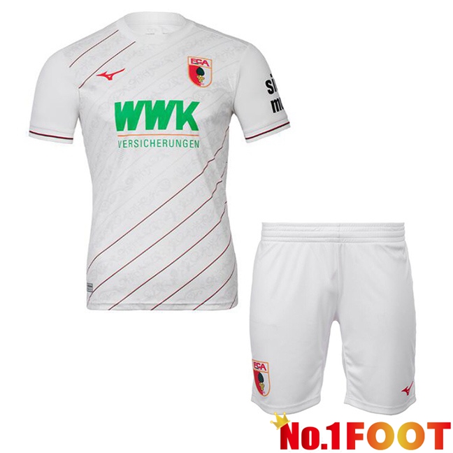 FC Augsburg Kids Home Soccer Jersey White 2024/2025