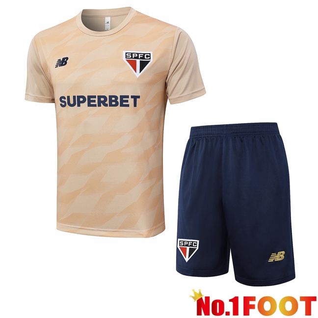 Sao Paulo FC kit Training T Shirt + Shorts Yellow 2024/2025