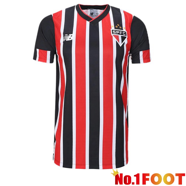 Sao Paulo FC Away Soccer Jersey Black Red 2024/2025