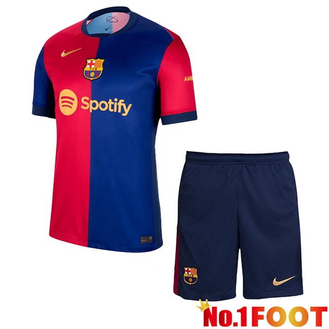 FC Barcelona Kids Spotify Home Soccer Jersey Blue Red 2024/2025