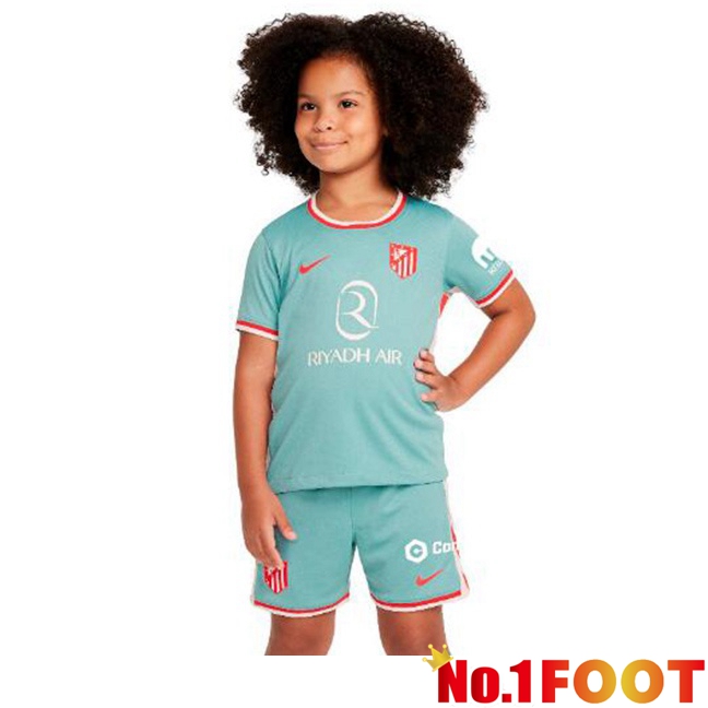 Atletico Madrid Kids Away Soccer Jersey Green 2024/2025 - Click Image to Close