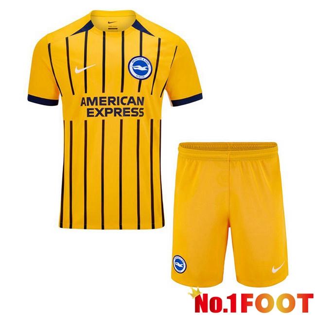 FC Brighton Kids Away Soccer Jersey Yellow 2024/2025