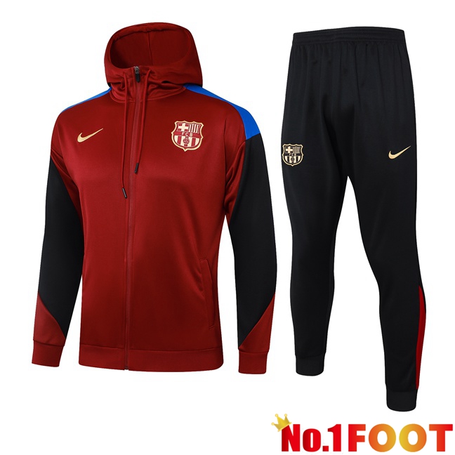 FC Barcelona Training Tracksuit Sweatshirt Hoodie Red 2024/2025