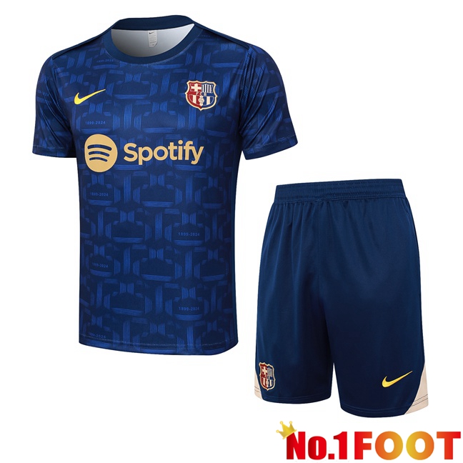 FC Barcelona kit Training T Shirt + Shorts Blue Royal 2024/2025