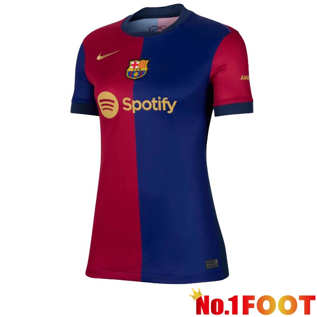 FC Barcelona Women Home Soccer Jersey Spotify Blue Red 2024/2025