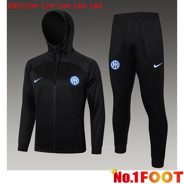 Inter Milan Kids Training Tracksuit Hoodie Black2024/2025