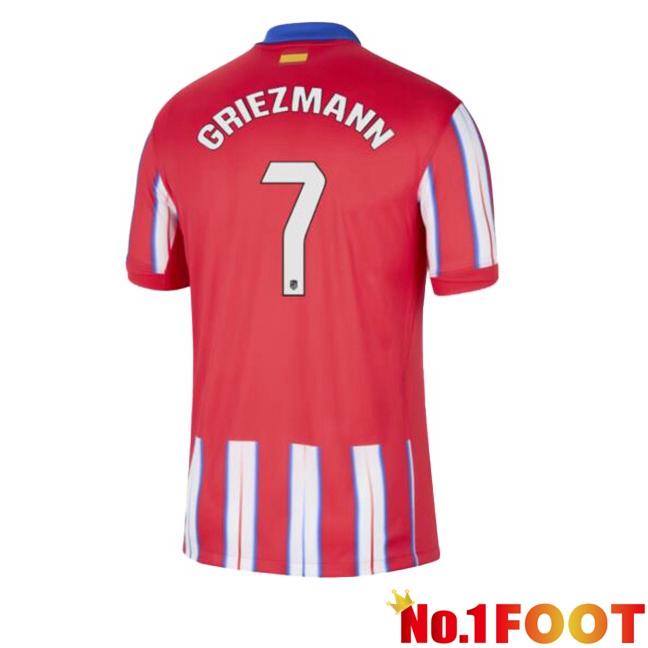 Atletico Madrid (GRIEZMANN 7) Home Soccer Jersey Red 2024/2025