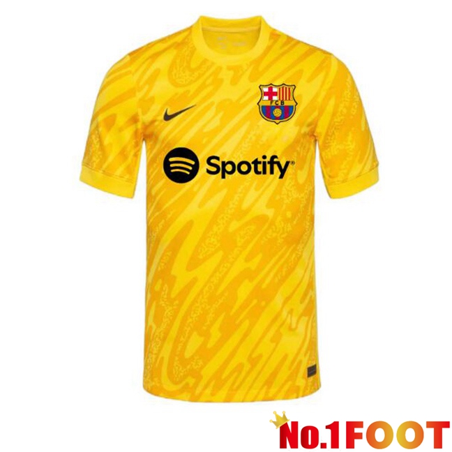 FC Barcelona Goalkeeper Soccer Jersey Spotify Yellow 2024/2025