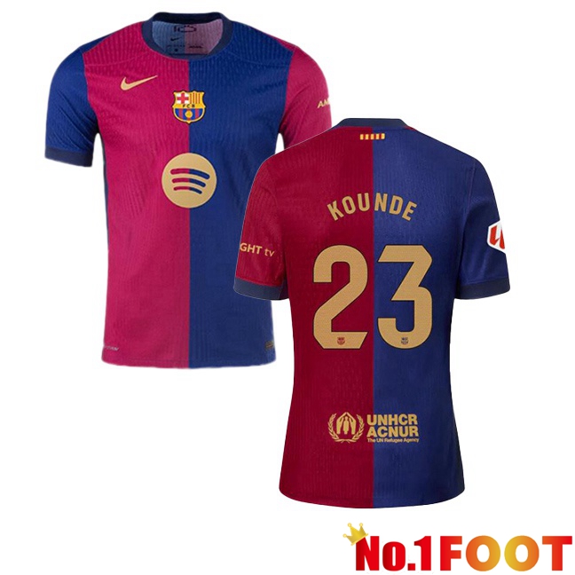 FC Barcelona (KOUNDE 23) Home Soccer Jersey Blue Red 2024/2025