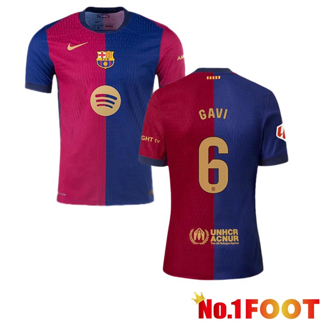 FC Barcelona (GAVI 6) Home Soccer Jersey Blue Red 2024/2025