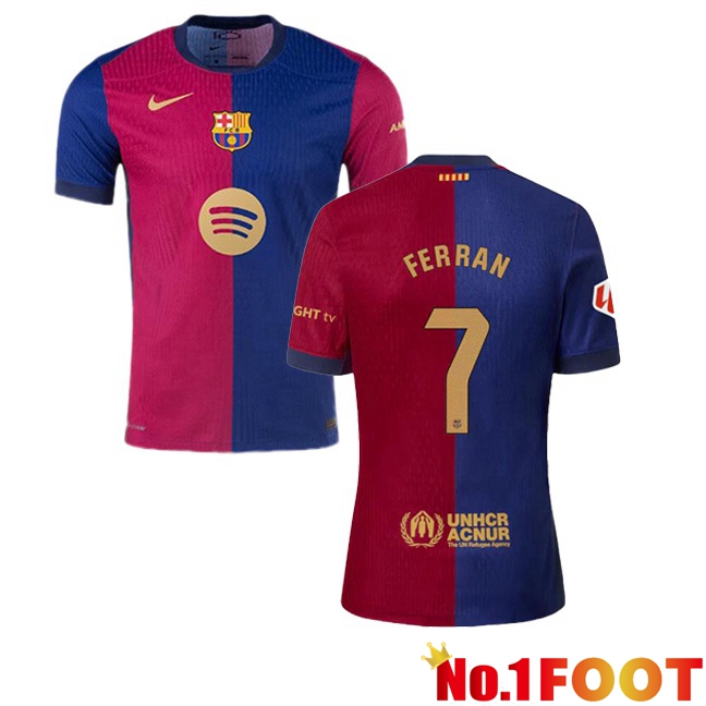 FC Barcelona (FERRAN 7) Home Soccer Jersey Blue Red 2024/2025