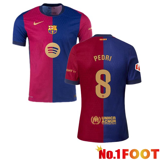 FC Barcelona (PEDRI 8) Home Soccer Jersey Blue Red 2024/2025