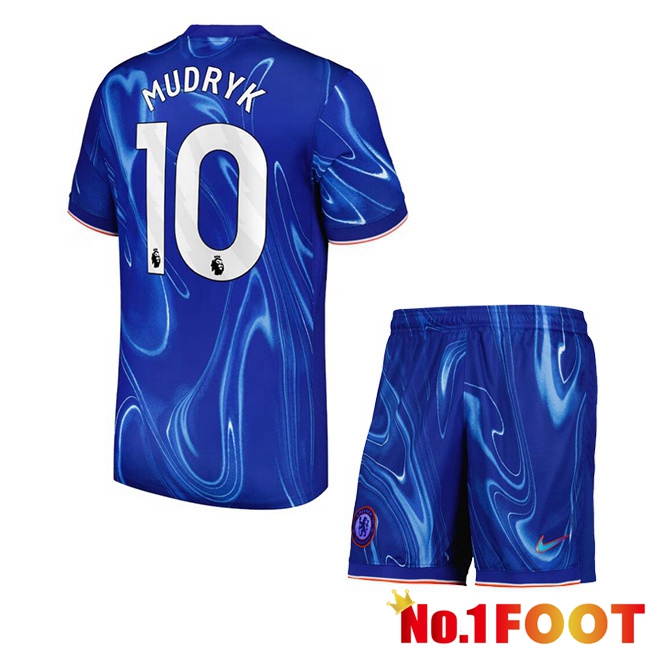 FC Chelsea (Mudryk 10) Kids Home Soccer Jersey Blue 2024/2025