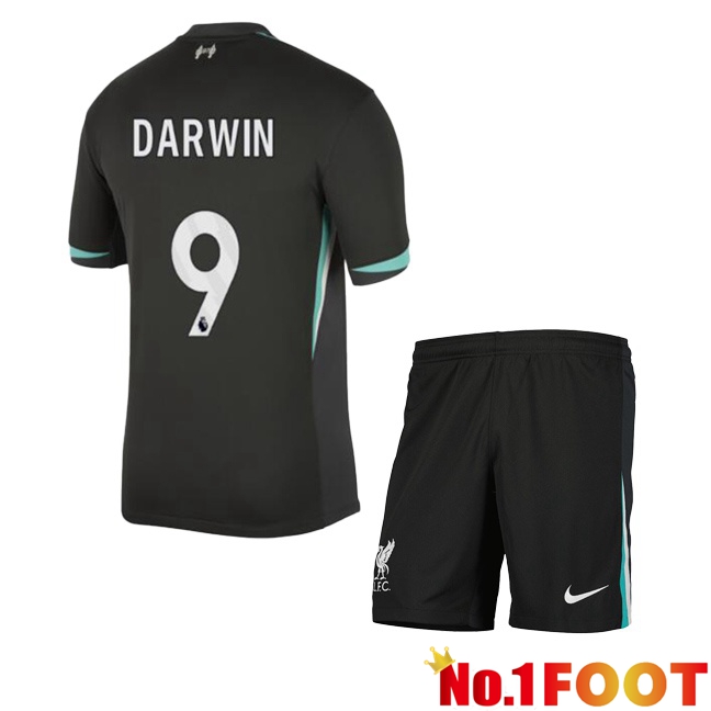 FC Liverpool (DARWIN 9) Kids Away Soccer Jersey Black 2024/2025