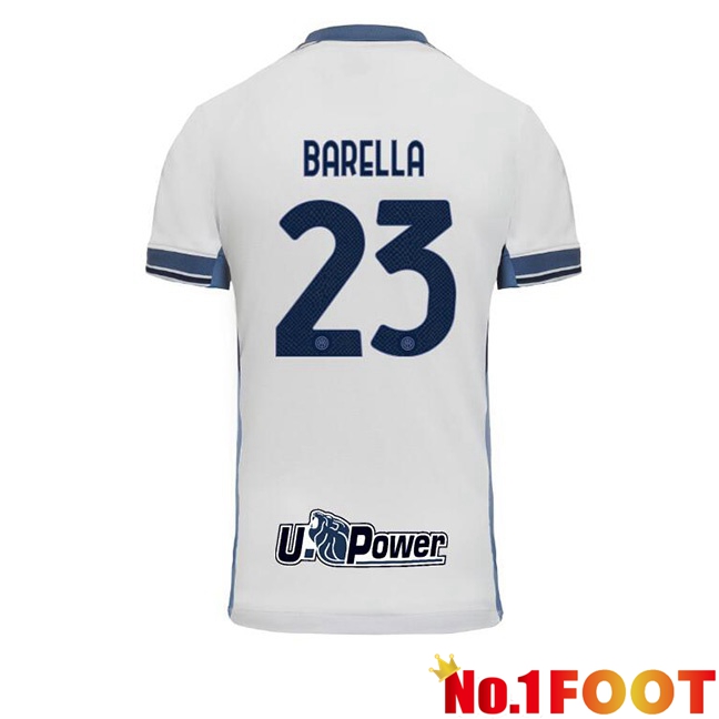 Inter Milan (BARELLA 23) Away Soccer Jersey White 2024/2025