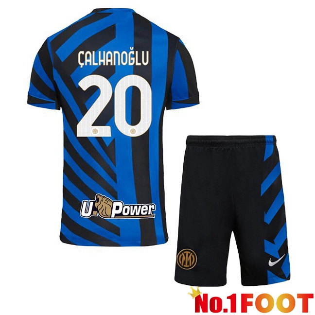 Inter Milan (ÇALHANOĞLU 20) Kids Home Soccer Jersey Blue 2024/2025