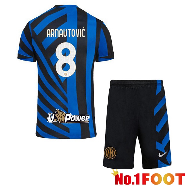 Inter Milan (ARNAUTOVIĆ 8) Kids Home Soccer Jersey Blue 2024/2025