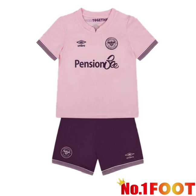 Brentford FC Kids Away Soccer Jersey Pink 2024/2025