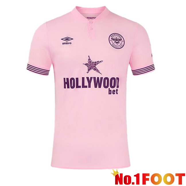 Brentford FC Away Soccer Jersey Pink 2024/2025