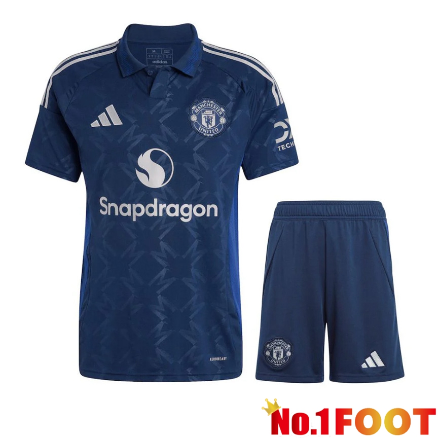 Manchester United Away kit Soccer Jersey + Shorts 2024/2025