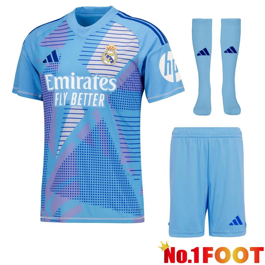 Real Madrid Goalkeeper kit Soccer Jersey Blue (Shorts + Socks) 2024/2025