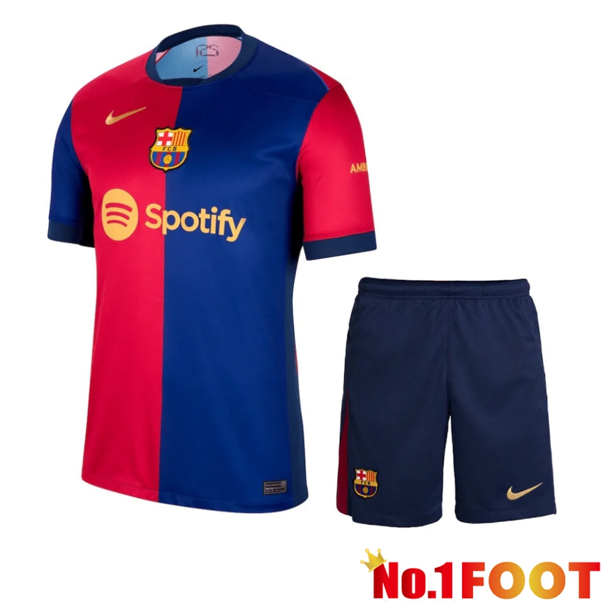 FC Barcelona Home kit Soccer Jersey + Shorts 2024/2025