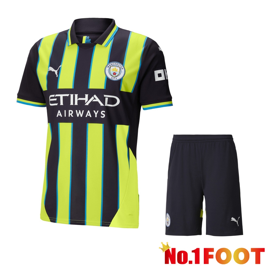 Manchester City Away kit Soccer Jersey + Shorts 2024/2025