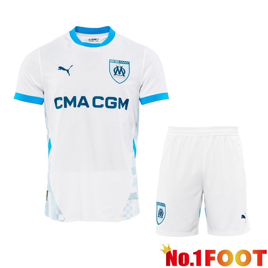 Marseille OM Home kit Soccer Jersey + Shorts 2024/2025