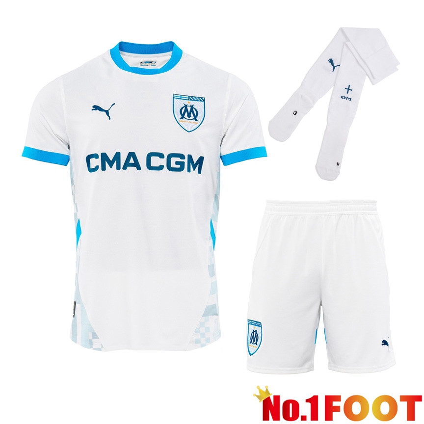 Marseille OM Home kit Soccer Jersey (Shorts + Socks) 2024/2025