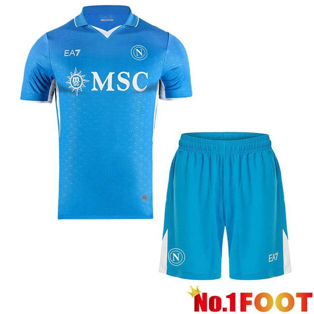 SSC Napoli Kids Home Soccer Jersey Blue 2024/2025