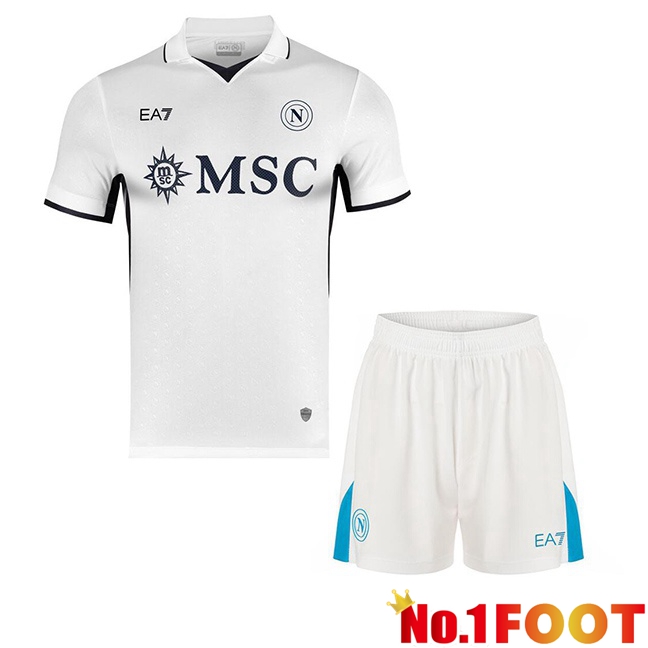 SSC Napoli Kids Away Soccer Jersey White 2024/2025