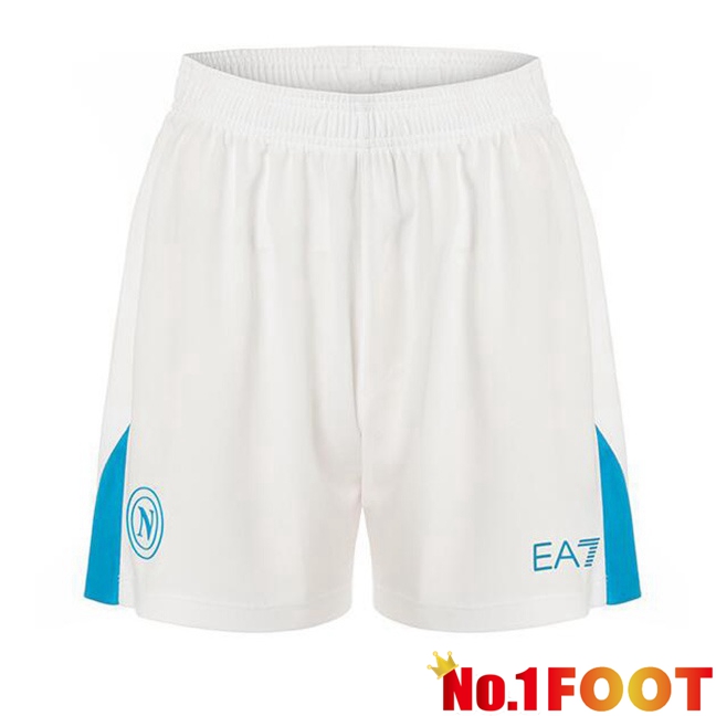 SSC Napoli Away Soccer Shorts White 2024/2025