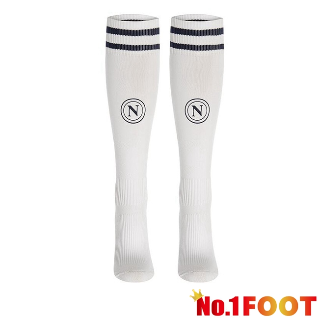 SSC Napoli Away Soccer Socks White 2024/2025