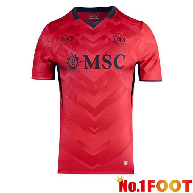 SSC Napoli Goalkeeper Soccer Jersey Red 2024/2025 - Click Image to Close