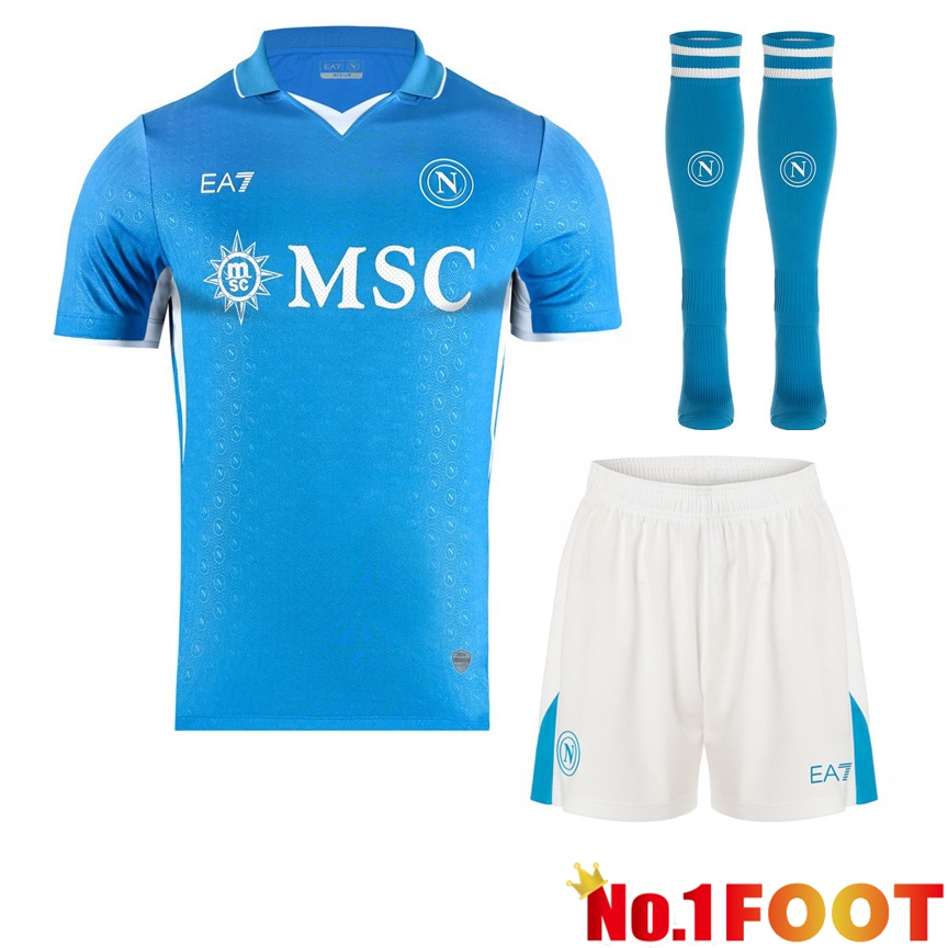 SSC Napoli Home kit Soccer Jersey (Shorts + Socks) 2024/2025 - Click Image to Close